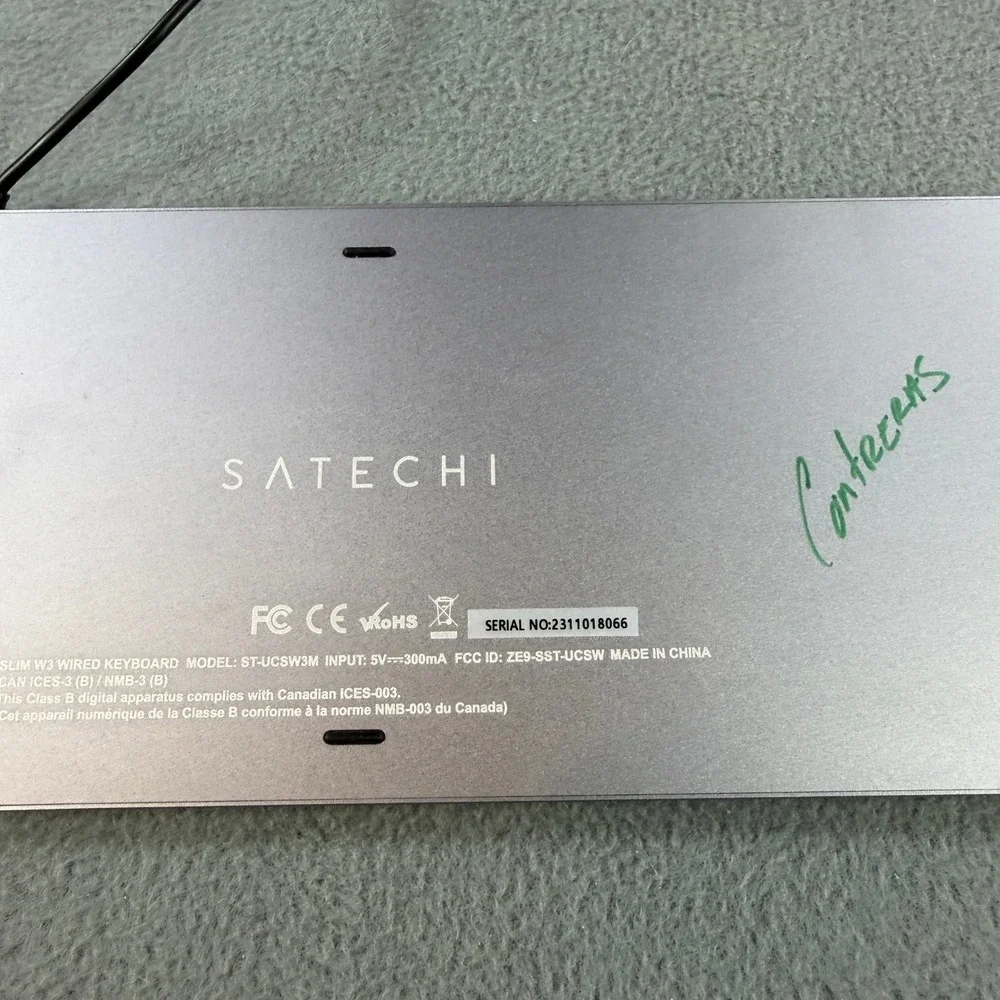 Satechi Slim W3 Wired Backlit Keyboard Mac USB-C Space Gray ST-UCSW3M